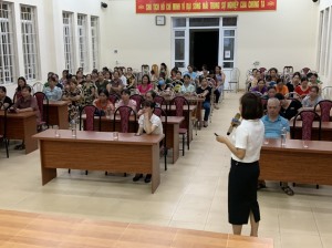 Tập huấn hướng dẫn xử lý, phân loại rác thải tại nguồn cho hội viên hội phụ nữ xã Sơn Dương.