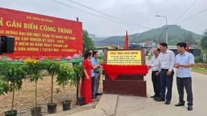 Xã Sơn Dương tổ chức gắn biển công trình tuyến đường kiểu mẫu tại thôn Đồng Giang